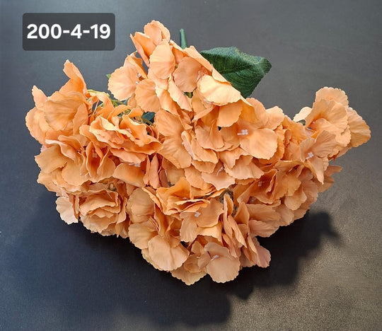 Buchet cu hortensii artificial piersică din material textil - 42cm