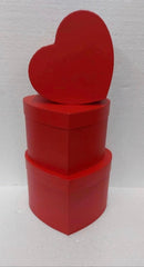 Cutii din carton în formă de inimă, roșii – set 3 bucăți