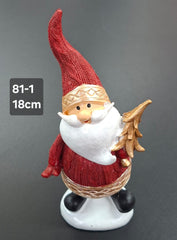 Figurină Moș Crăciun roșu, decor ceramic sărbători - 18 cm