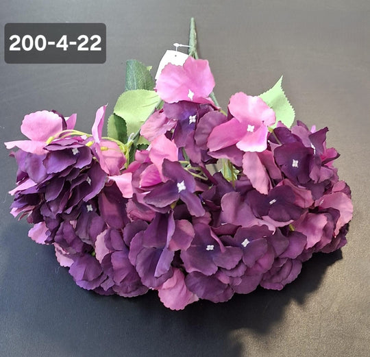 Buchet cu hortensii artificial mov-roz din material textil - 42cm