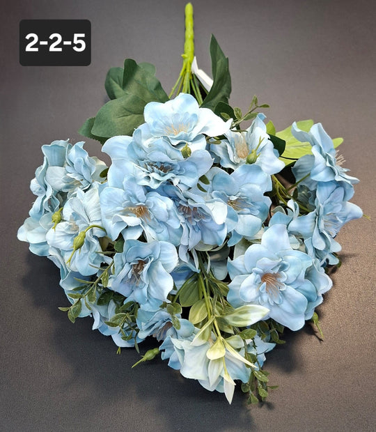 Buchet artificial trandafiri japonezi albastri 49cm
