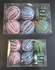 Globuri Crăciun sclipitoare 10cm / 8cm – mix culori