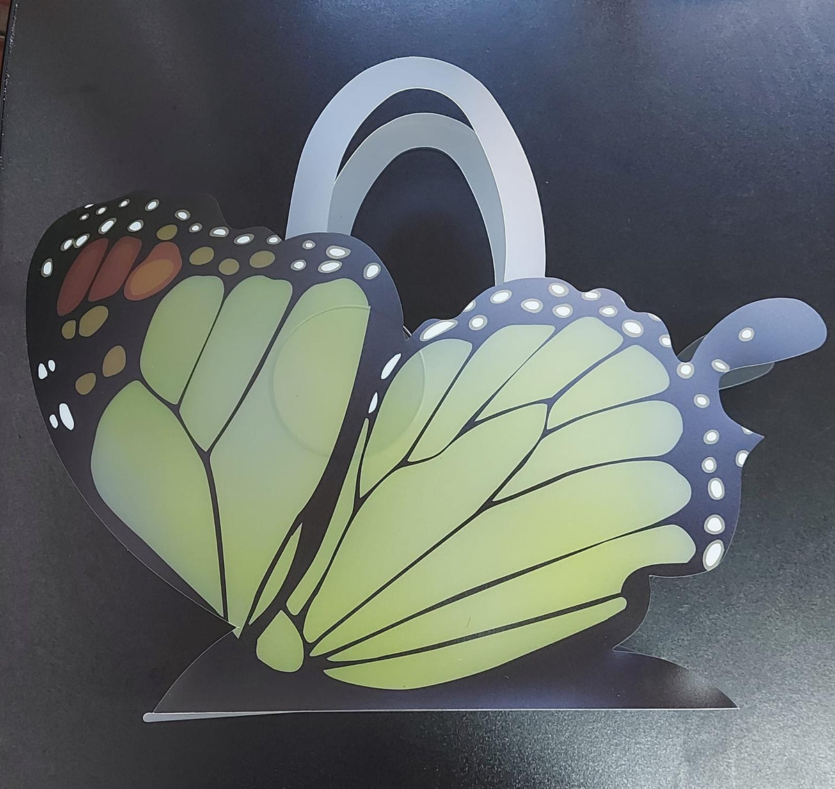 Poșetă Decorativă din Plastic – Model Fluture Verde, 10 buc/set