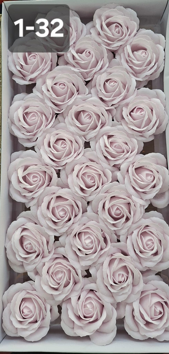 Trandafiri din pastă de săpun roz pal – set 25 bucăți, 8cm