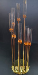Suport decorativ auriu cu tuburi din plastic – 100cm candelabru de masă pentru lumânări