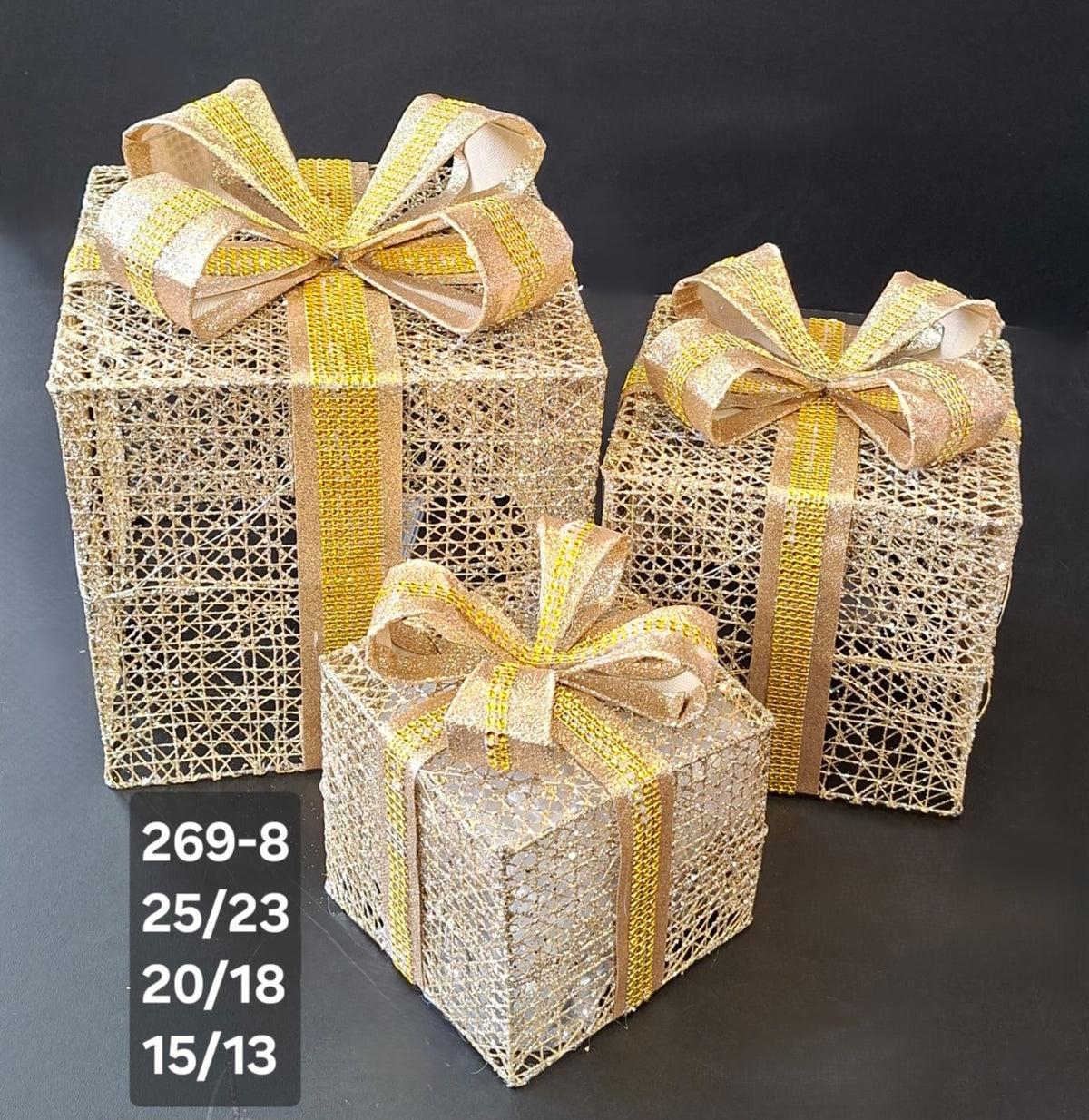 Cadou decorativ auriu Crăciun – 3/set