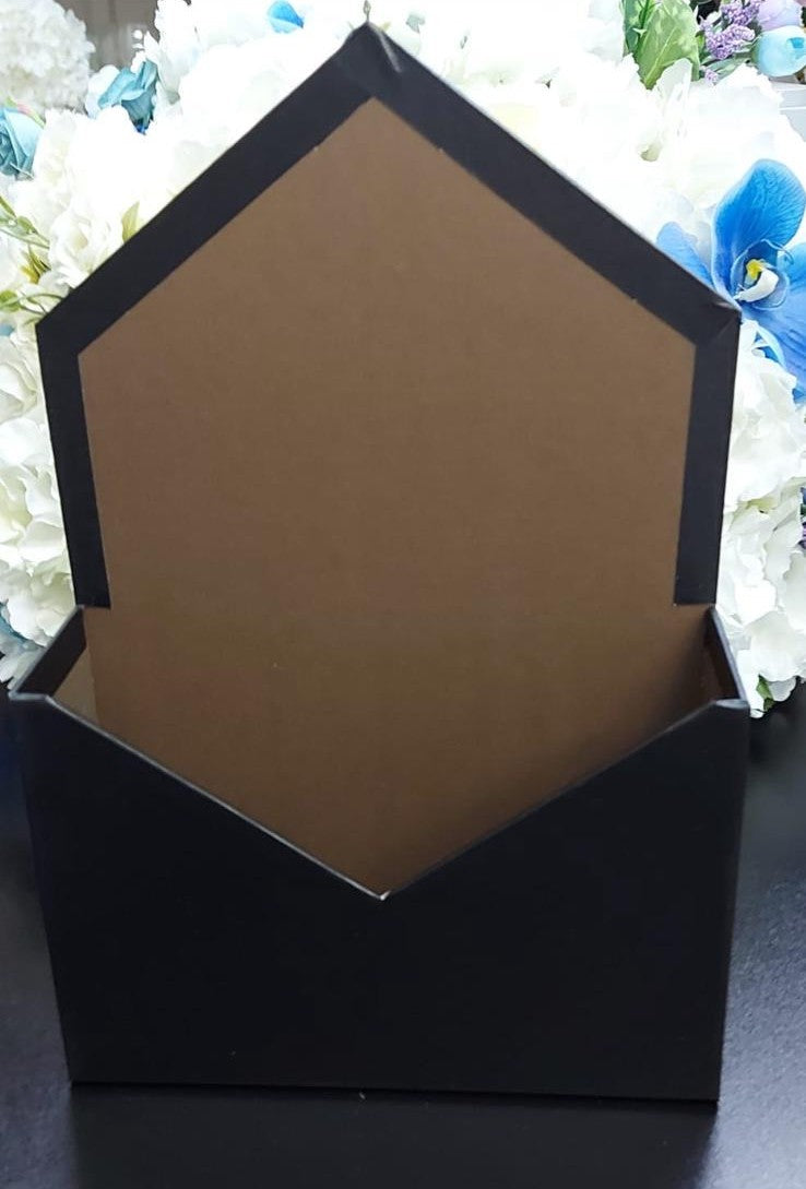 Cutie din carton tip plic pentru flori, negru, 20×30cm – set 2 bucăți