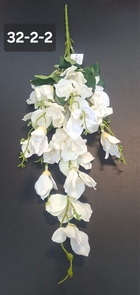 Lisianthus artificial alb – flori mici decorative 60 cm