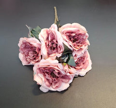 Buchet Trandafiri Artificiali mov cu roz – 60cm