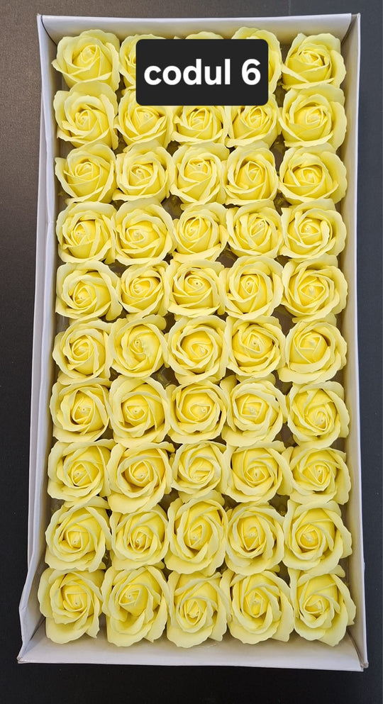 Trandafiri pasta de sapun sapun, 5cm, cutie 50 buc