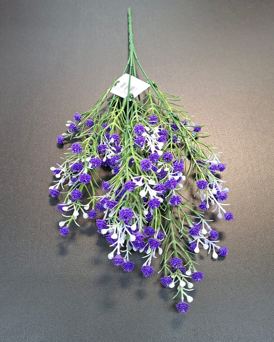Buchet floarea miresei din plastic mov – decor artificial 33cm