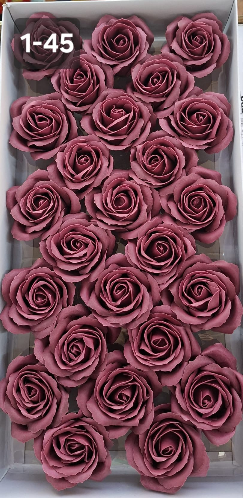Trandafiri din pastă de săpun mov – Set 25 bucăți, 8cm