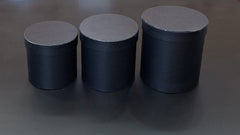 Cutii din carton cilindrice – Negru 3/set