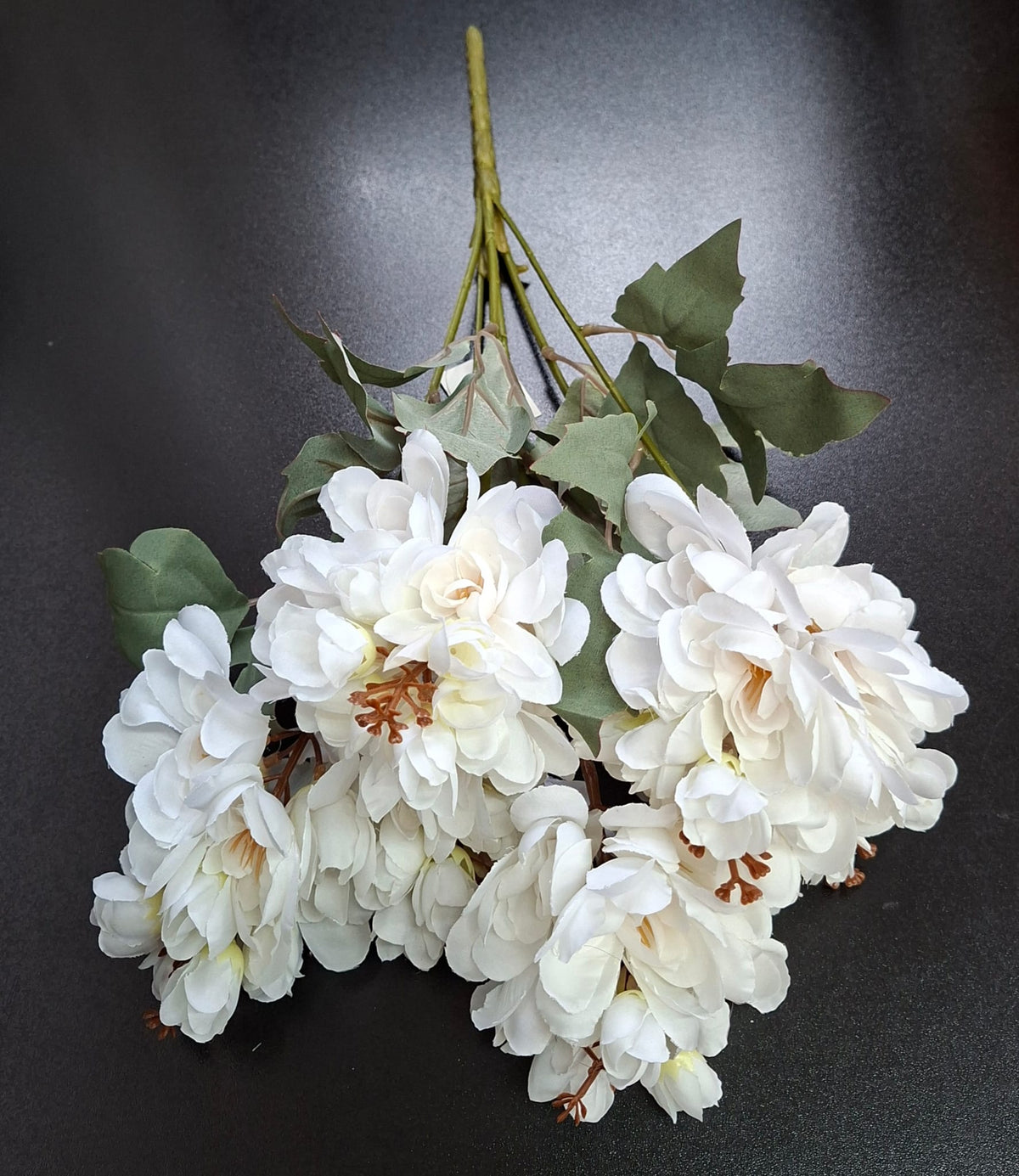 Flori  artificiale de salcâm albe – 50 cm, tije sârmă, material textil