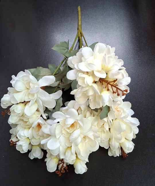 Flori artificiale de salcâm ivoire – 50 cm, tije sârmă, material textil