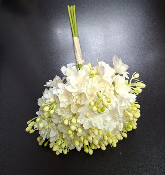 Buchet artificial frezii albe – 35 cm, flori textile decorative