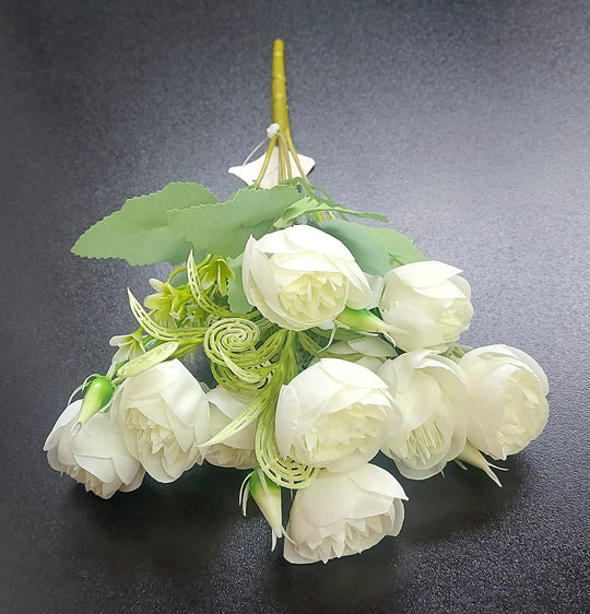 Buchet flori artificiale ranunculus ivoire – 30cm