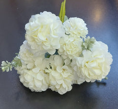 Buchet flori artificiale crizanteme alb ivoire – 30cm, flori mici, aspect pufos și elegant