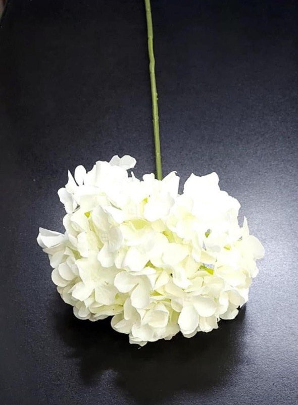 Fir Hortensie Alb – Floare Artificială pe Tulpină, Material Texti