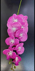 Orhidee artificială fucsia cu model – 100 cm, floare din silicon, decorativă realistă