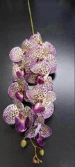 Orhidee artificială violet cu model leopard – 100 cm, floare decorativă realistă