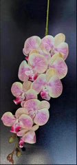 Orhidee artificială roz cu accente crem – 100 cm, floare decorativă realistă