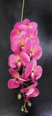 Orhidee artificială roz cu accente galbene – 100 cm, floare decorativă realistă