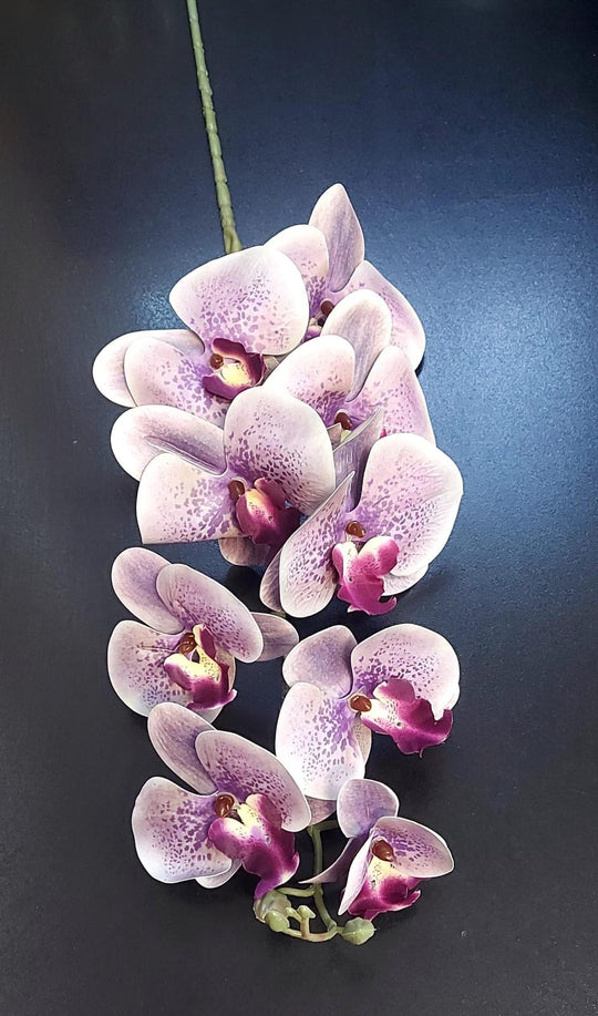 Orhidee artificială lila cu pete mov – 100 cm, decorativă realistă