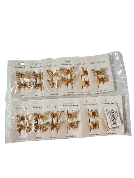 Lve Cleste Par Metal Cu Strasuri Fluturasi 24buc/set 98/bax 1-11
