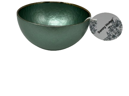 Lve Danny Home Bol Sticla Verde Margini Aurii 14.5cm Wy096 4-11 4/set