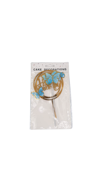Lve Decoratiune Tort Happy Birthday+fluturi 462-40