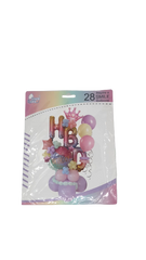 Lve Set Baloane Aniversare Diverse Culori 28buc/set 462-9