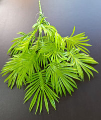 Ramură decorativă artificială palmier – model cu frunze late și aspect tropical - 38cm
